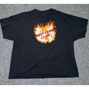 Wu-Tang Flame Graphic Black Knit T-Shirt Men's 3XL big and tall‎